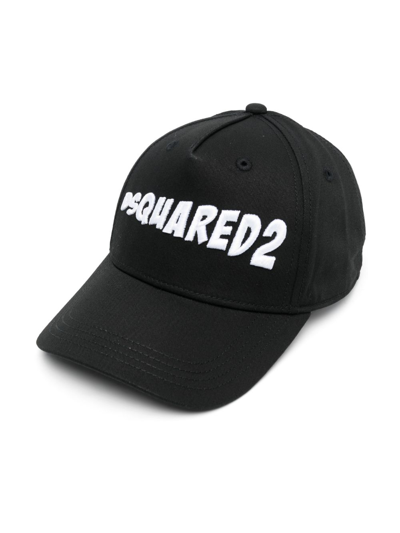 Shop Dsquared2 Logo-embroidered Cotton Baseball Cap In Black