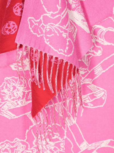 Alexander Mcqueen Skull Intarsia-knit Wool Scarf In Pink