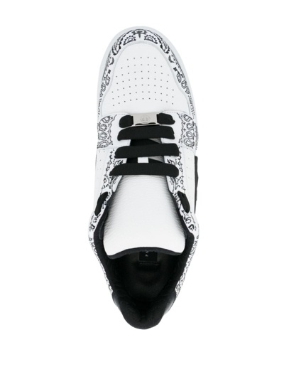 Shop Philipp Plein Royal Street Paisley-print Low-top Sneakers In White