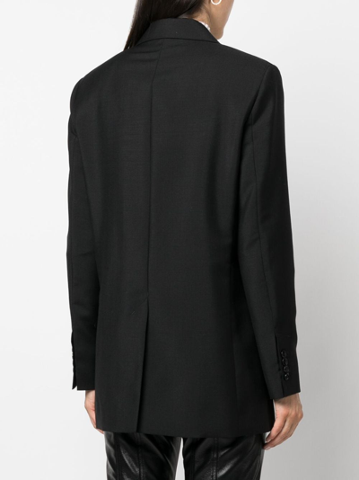 Shop Ami Alexandre Mattiussi Satin-lapel Double-breasted Blazer In Black