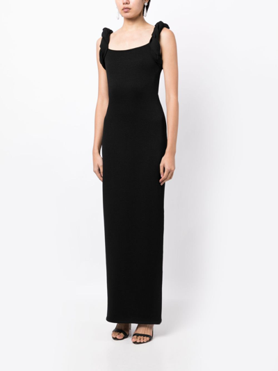Shop Rachel Gilbert Rosetta Sleeveless Gown In Black