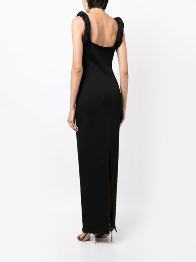 Shop Rachel Gilbert Rosetta Sleeveless Gown In Black