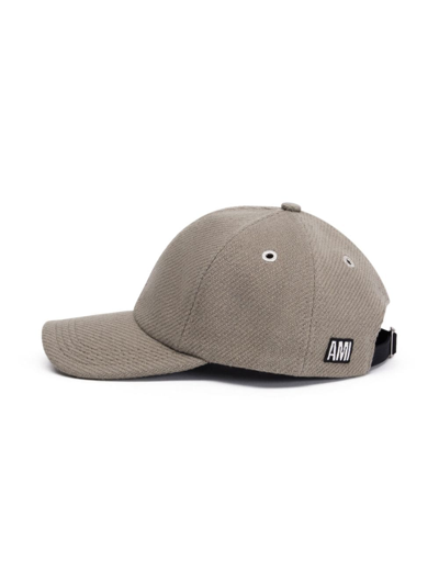 Ami Alexandre Mattiussi Logo-embroidered Curved-peak Cap In Brown