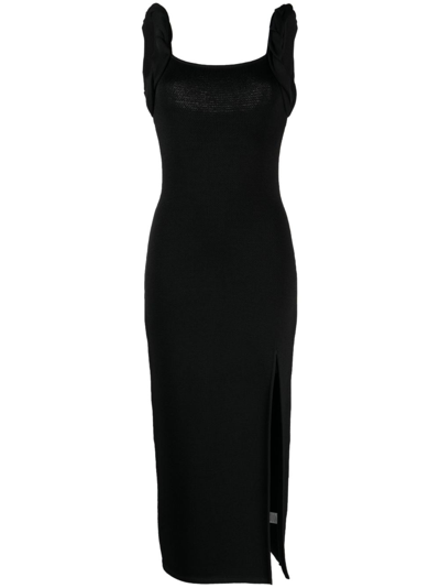 Shop Rachel Gilbert Rosetta Twisted-straps Midi Dress In Black