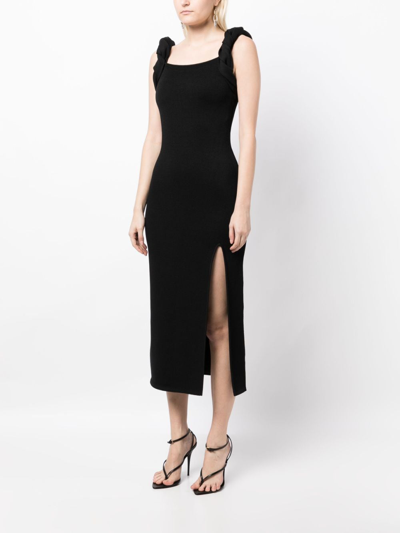 Shop Rachel Gilbert Rosetta Twisted-straps Midi Dress In Black