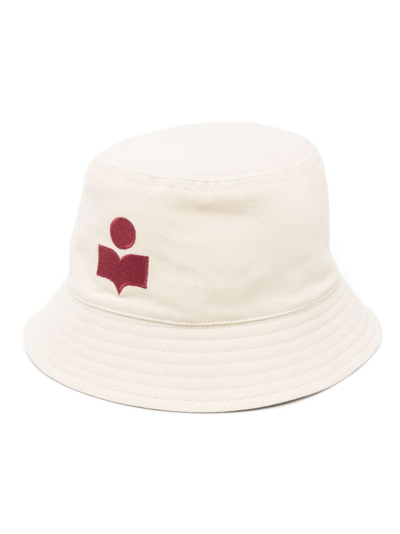 Shop Isabel Marant Haley Logo-embroidered Bucket Hat In Neutrals