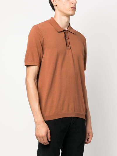 Shop Apc Jacky Pima-cotton Polo Shirt In Brown