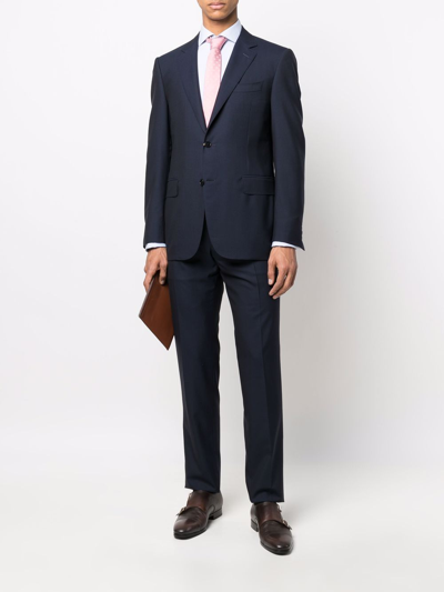Canali Two Piece Single Breasted Suit In Blue