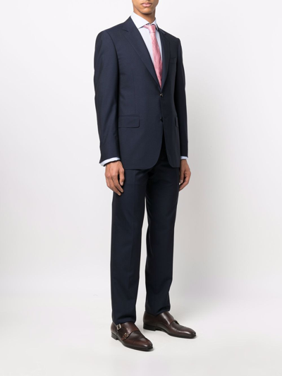 Canali Two Piece Single Breasted Suit In Blue