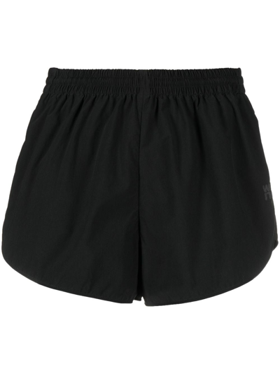 Alexander Wang Omens Marathon Logo-pattern Shell Shorts Black In Black