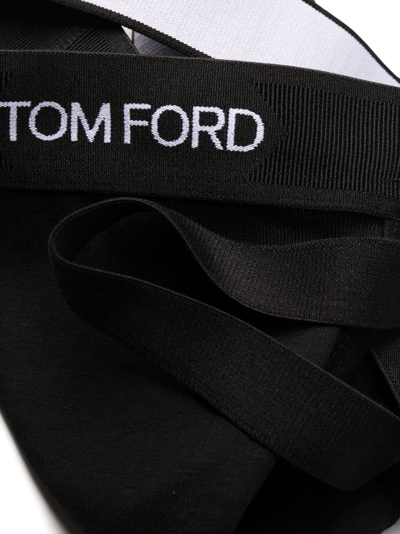 Shop Tom Ford Logo-waistband Briefs In Black