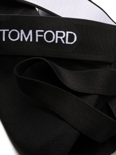 Tom Ford Logo-waistband Briefs In Black