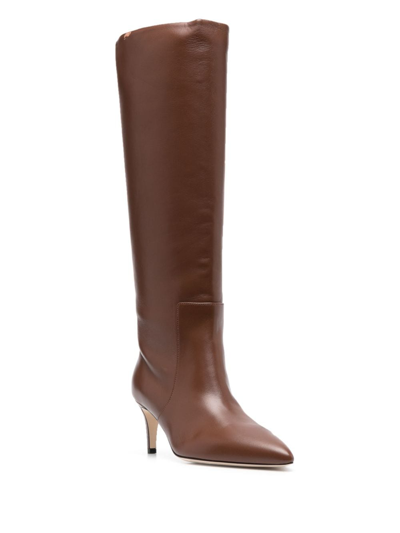 Shop Paris Texas Stiletto 60mm Leather Boots In Brown