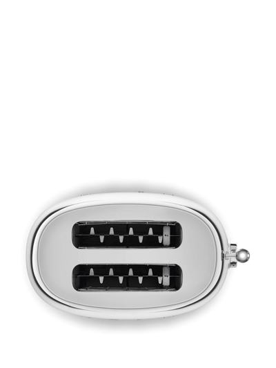 Smeg Logo-plaque Stainless-steel Toaster In Silver