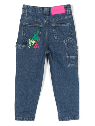 Shop Marc Jacobs Embroidered Tapered Trousers In Blue
