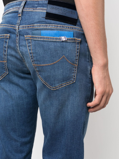 Jacob Cohen Mid-rise Handkerchief-detail Jeans In Blue