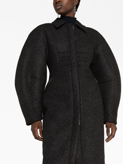 Jacquemus Le Manteau Ovalo Coat In Black