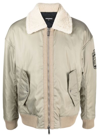 Shop Dsquared2 Logo-print Bomber Jacket In Green