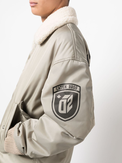 Dsquared2 Logo-print Bomber Jacket In Green