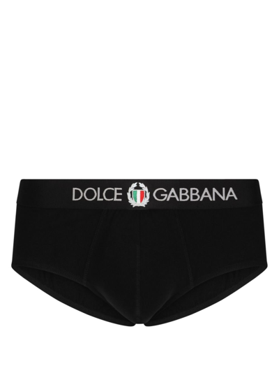 Dolce & Gabbana Brando Briefs In Two-way Stretch Cotton Jersey In Black