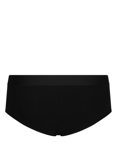 Shop Dolce & Gabbana Logo-waistband Briefs In Black