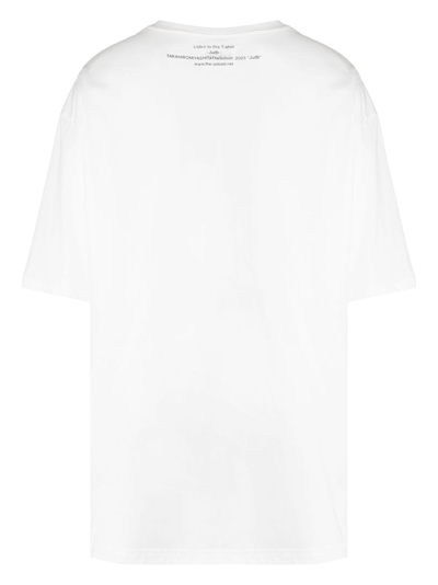 Shop Takahiromiyashita The Soloist Slogan-print Cotton T-shirt In White