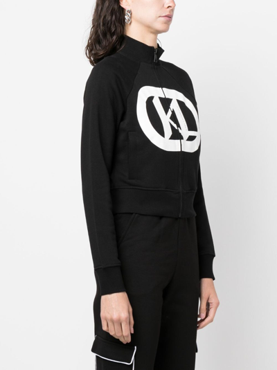 Shop Karl Lagerfeld Logo-print High-neck Sweatshirt In Black