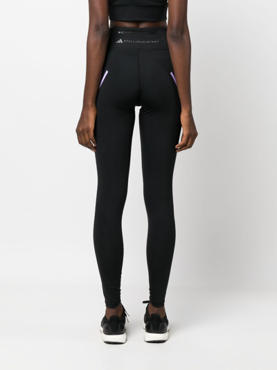Shop Adidas By Stella Mccartney Truepace Running Logo-print Leggings In Black