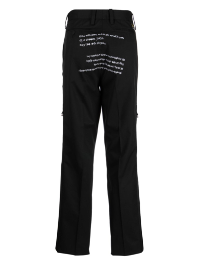 Shop Takahiromiyashita The Soloist Graphic-print Drawstring-waist Trousers In Black