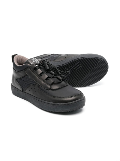 Shop Pèpè Drawcord-fastening Leather Sneakers In Black