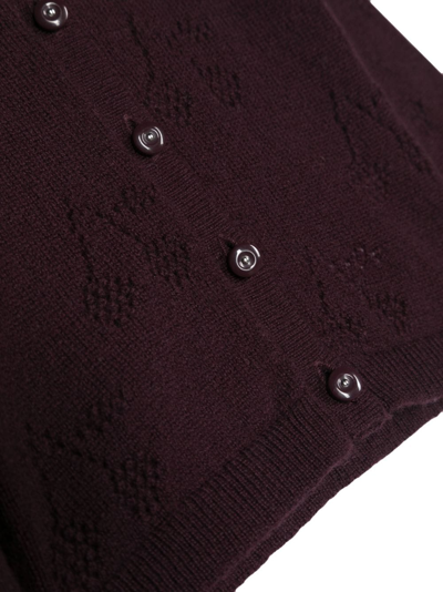 Shop Bonpoint Button-up Cashmere Cardigan In Purple
