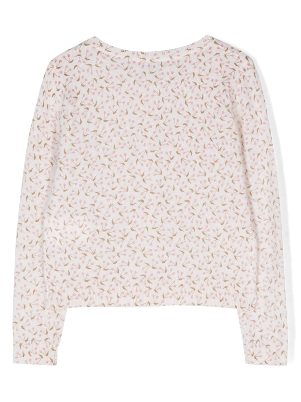 Bonpoint graphic-print cashmere cardigan - White