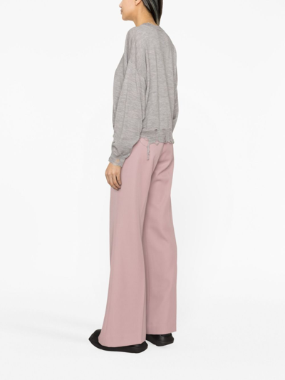R13 Distressed Merino-wool Jumper In Grey
