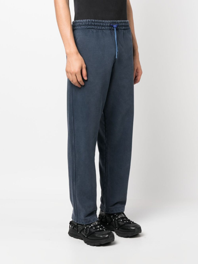 Shop Missoni Logo-embroidered Cotton Track Pants In Blue