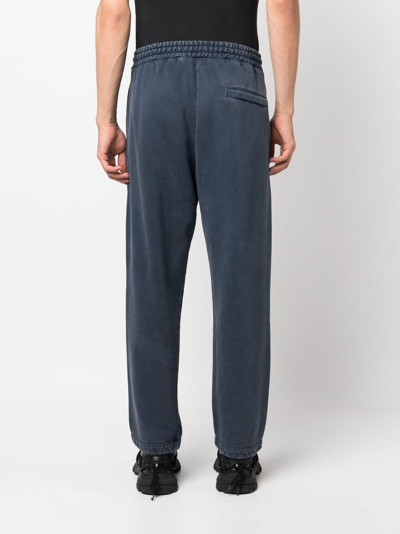 Shop Missoni Logo-embroidered Cotton Track Pants In Blue