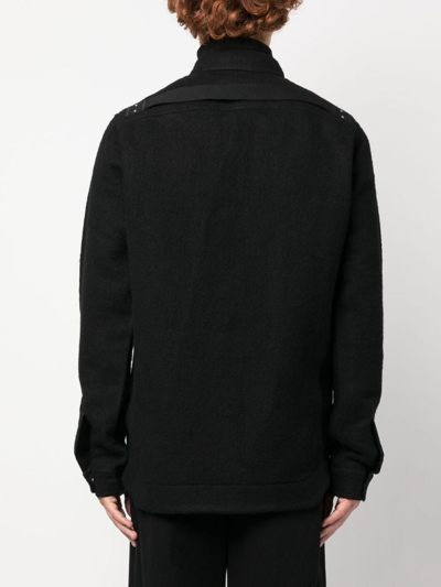Shop Rick Owens Button-up High-neck Shirt Jacket In Black