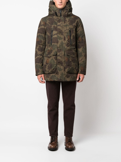 Shop Woolrich Mitchell Artic Camouflage Parka In Green
