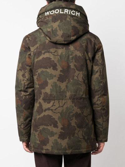 Shop Woolrich Mitchell Artic Camouflage Parka In Green