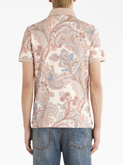 Shop Etro Paisley-print Cotton Polo Shirt In Pink