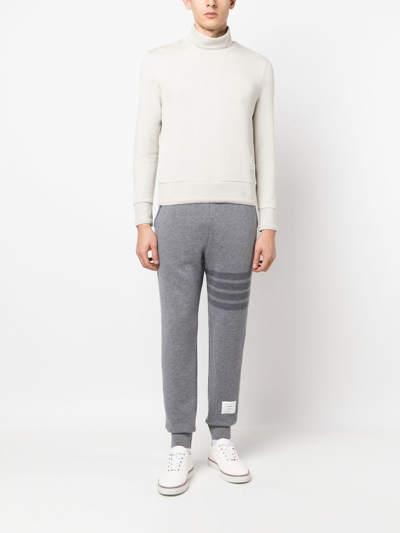 Shop Thom Browne 4-bar Wool Track Pants In Grey