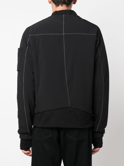 Shop Thom Krom Exposed-seam Zip-up Bomber Jacket In Black