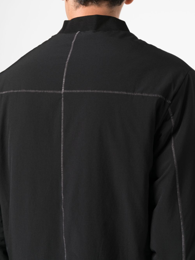 Shop Thom Krom Exposed-seam Zip-up Bomber Jacket In Black