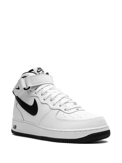Nike Air Force 1 Mid Dv0806-101 Men's White Black Running Sneaker Shoes Tuf76 In White