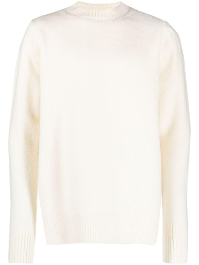Shop Oamc Logo Intarsia-knit Wool Jumper In White