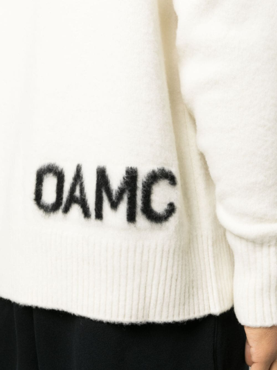 Shop Oamc Logo Intarsia-knit Wool Jumper In White
