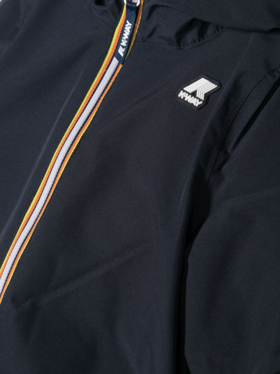 K-way Logo-patch Hooded Jacket In Blue