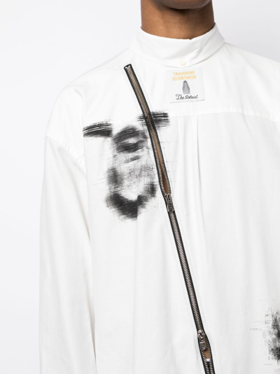 Shop Takahiromiyashita The Soloist Graphic-print Reversible Shirt In White