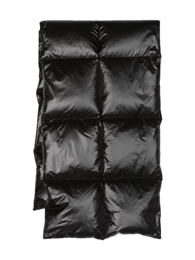 Shop Aspesi Feather-down Padded Scarf In Black
