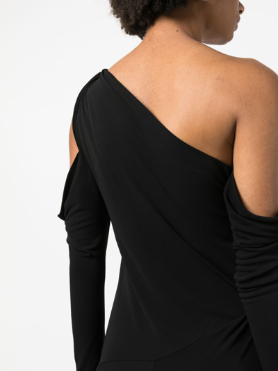 Blumarine One-shoulder Maxi Dress In Black