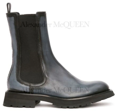Shop Alexander Mcqueen Chelsea Ankle-top Boots In Grey